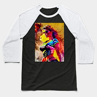 Vibrant Woman Baseball T-Shirt